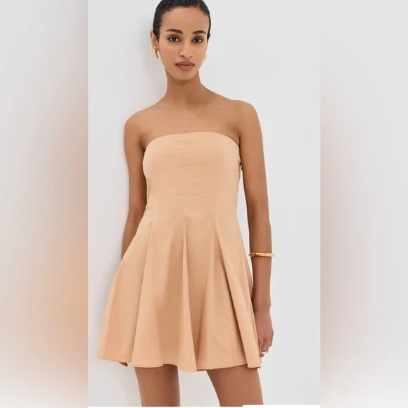 Azeeza Chic Strapless Tan Dress - Picture 6 of 9